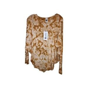 Jala Womens Yoga Flow Top SZ M Rust Tie Dye Soft Active Jersey Long Sleeve USA